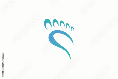 Foot  logo design health illustration woman pedicure salon and clinic premium vector