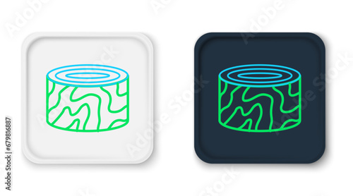 Line Tree stump icon isolated on white background. Colorful outline concept. Vector