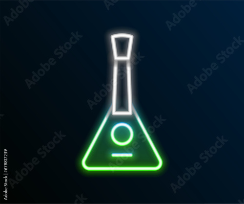Glowing neon line Musical instrument balalaika icon isolated on black background. Colorful outline concept. Vector