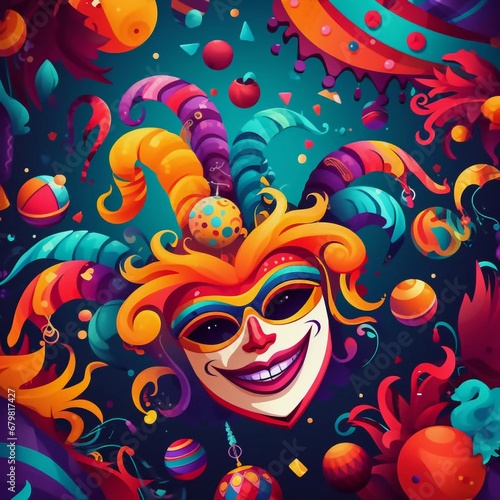 Colorful background for carnival, AI generator