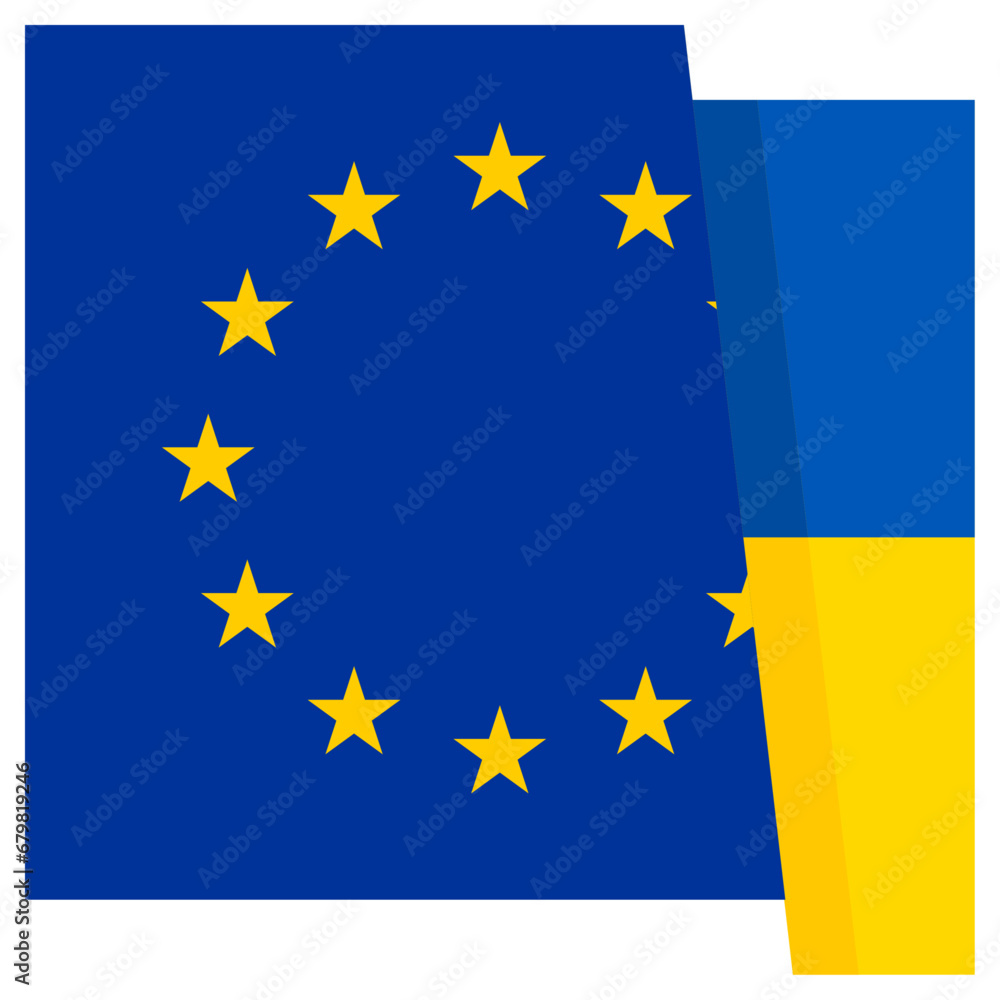 Flag of European Union an Ukraine icon illustration Flag of European Union an Ukraine icon illustration