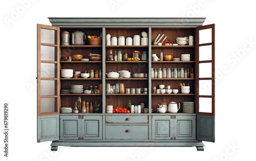 Pantry cupboard on transparent background.