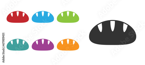 Black Christian bread icon isolated on white background. Religion and Christianity. Set icons colorful. Vector
