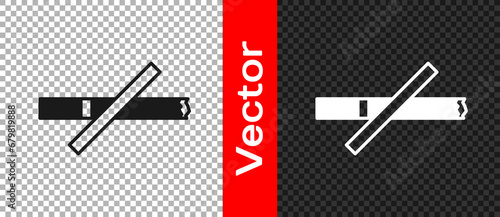 Black No smoking icon isolated on transparent background. Cigarette smoking prohibited sign. Vector