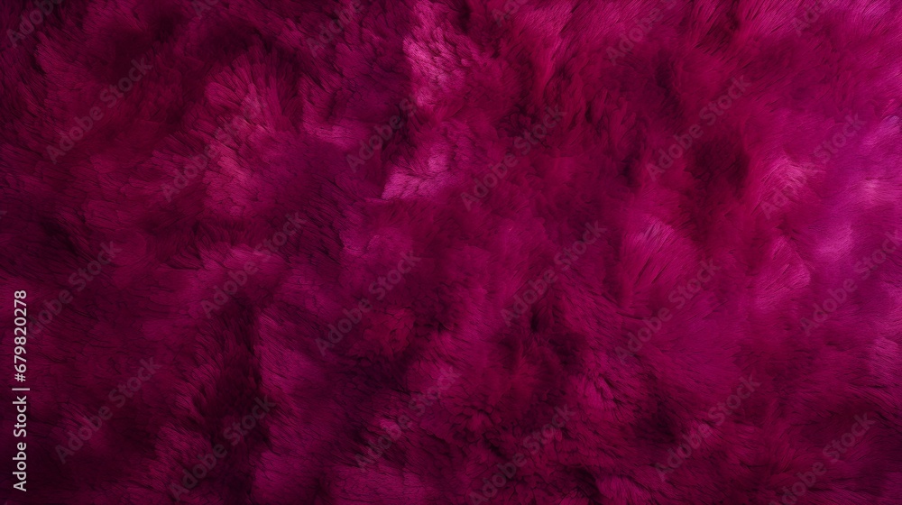 Close up of a fluffy Carpet Texture in magenta Colors. Soft Fleece Fabric - obrazy, fototapety, plakaty 