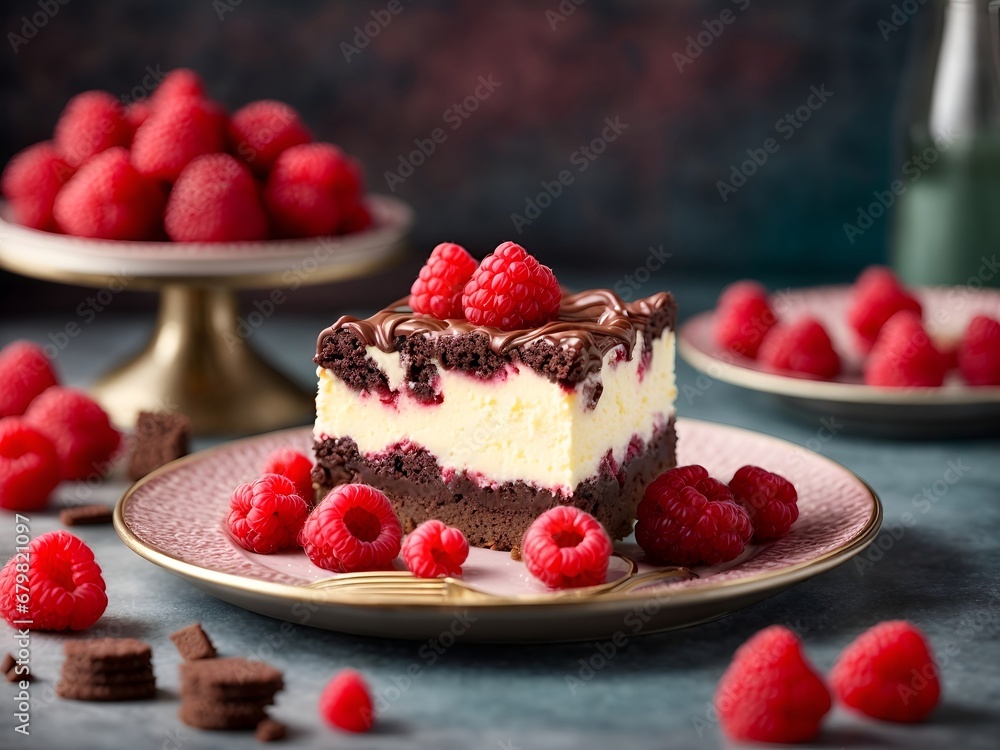 Delicious Delight: Cheesecake with Raspberry Bliss and a Touch of Elegance Delicious Delight: Cheesecake with Raspberry Bliss and a Touch of Elegance