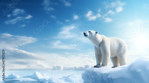 a polar bear on an iceberg