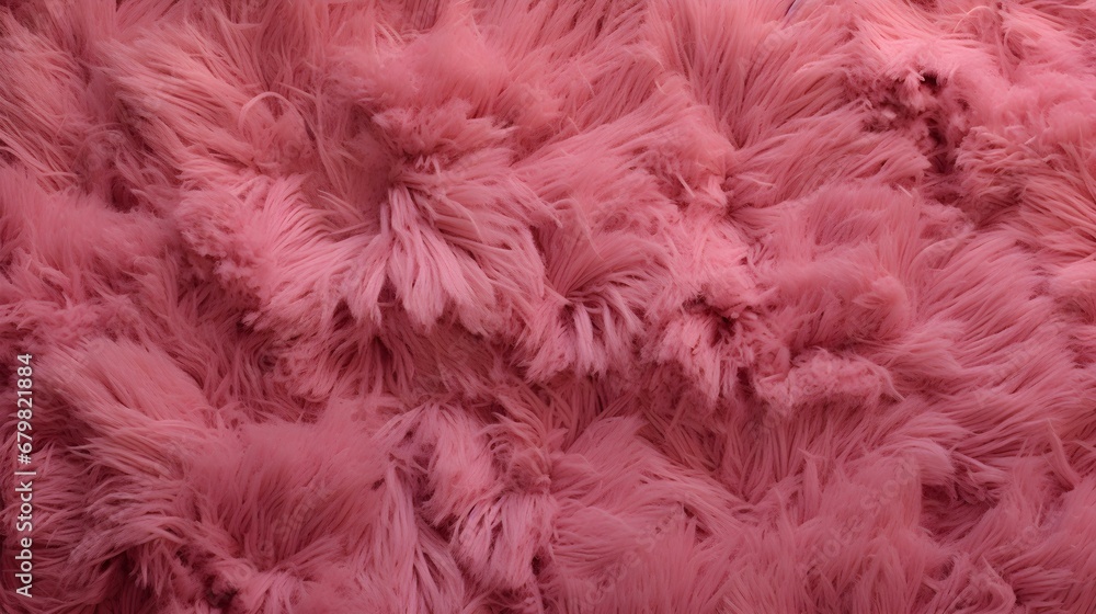 Close up of a fluffy Carpet Texture in pink Colors. Soft Fleece Fabric