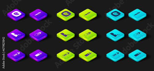 Set Electronic cigarette, Vape mod device, Ashtray with, Marijuana joint, spliff and Tobacco leaf icon. Vector