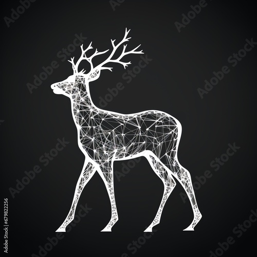 a white line art of a deer © Zacon