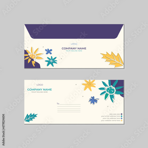 colorful flower shape business envelop
