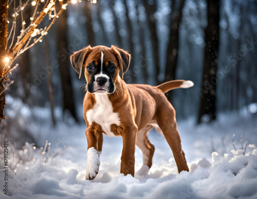 dog in winter