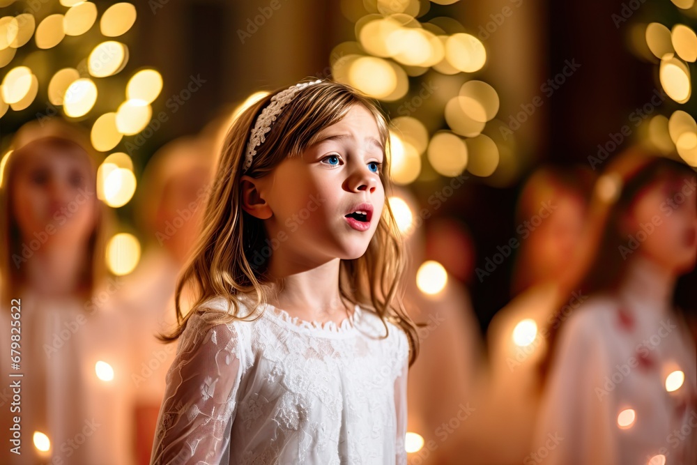 Children's Christmas choir in festive church
Children's Christmas choir in festive church