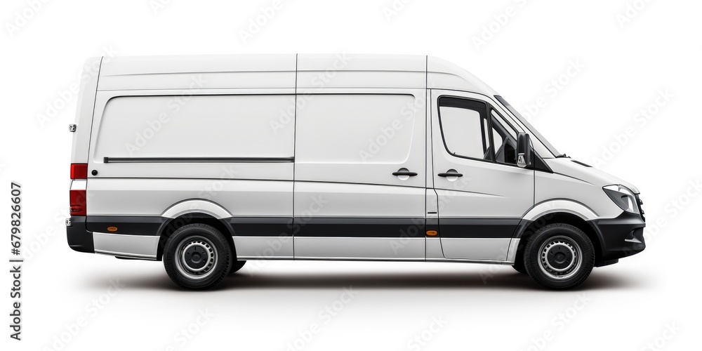 Isolated White Van. Freight Vehicle for Land Transportation Isolated White Van. Freight Vehicle for Land Transportation