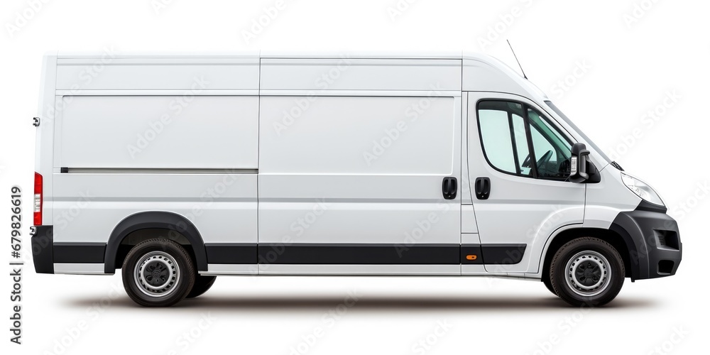 Isolated White Van for Freight and Transport Mode. Perfect Vehicle for Land Transportation Jobs