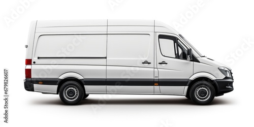 Isolated White Van. Freight Vehicle for Land Transportation