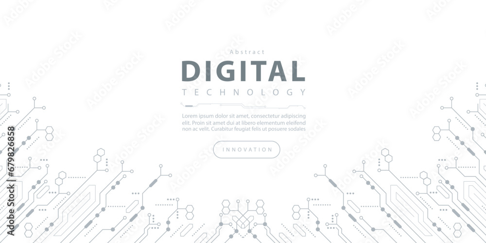 Obraz premium Digital technology futuristic internet network speed connection white background, cyber nano information, abstract communication, innovation future tech data, Ai big data line dot illustration vector