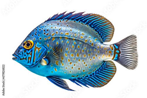 Cichlid fish isolated on white background, clipping path included