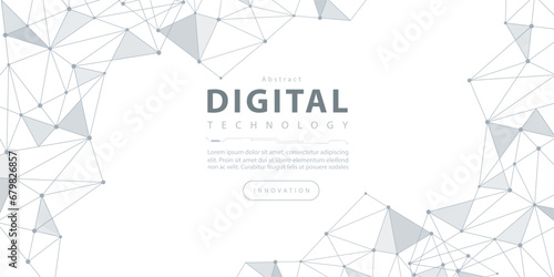 Digital technology futuristic internet network speed connection white background, cyber nano information, abstract communication, innovation future tech data, Ai big data line dot illustration vector