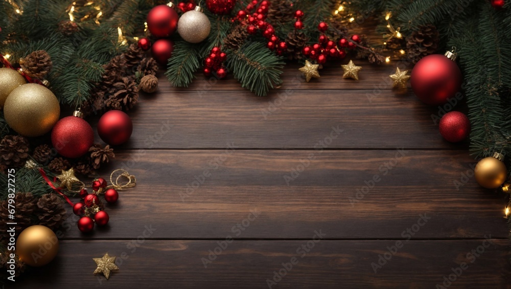 A Festive Holiday Table with an Abundance of Cheerful Christmas Decorations A Festive Holiday Table with an Abundance of Cheerful Christmas Decorations