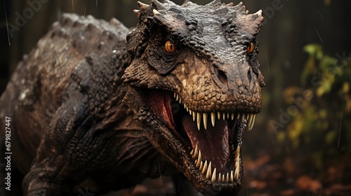 Prehistoric Majesty: Close-Up of a Tyrannosaurus Rex Dinosaur