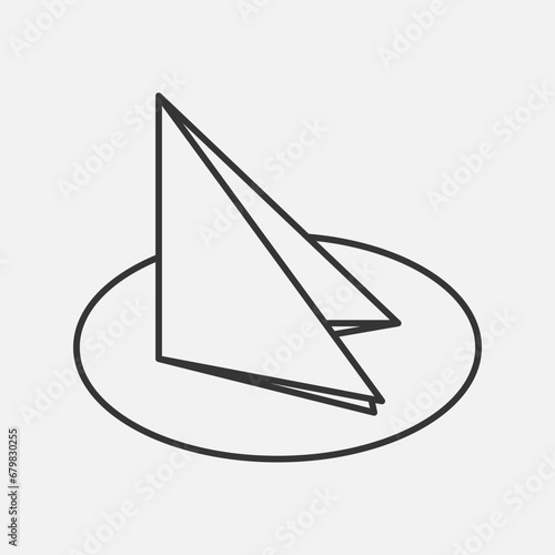 Serving napkin line illustration. Vector