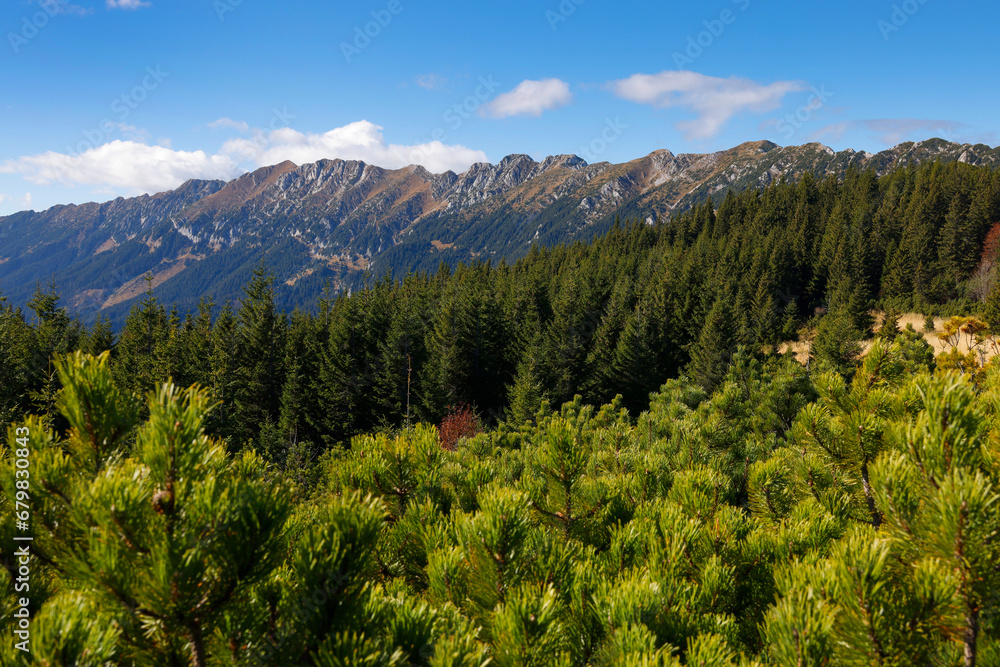 Alpine landscape in Piatra Craiului Mountains, Romania, Europe