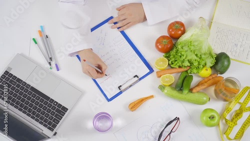 Calorie and vitamin calculations.