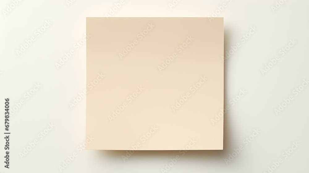 Beige square Paper Note on a white Background. Brainstorming Template with Copy Space Beige square Paper Note on a white Background. Brainstorming Template with Copy Space