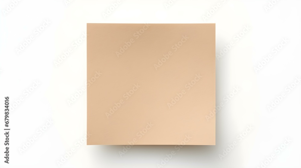 Beige square Paper Note on a white Background. Brainstorming Template with Copy Space Beige square Paper Note on a white Background. Brainstorming Template with Copy Space