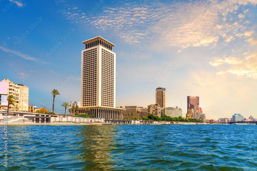 Skyscrapers on the Nile, popular modern view of Cairo, Egypt