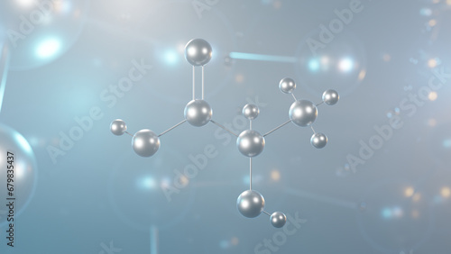 polylactic acid molecular structure, 3d model molecule, thermoplastic polyester, structural chemical formula view from a microscope