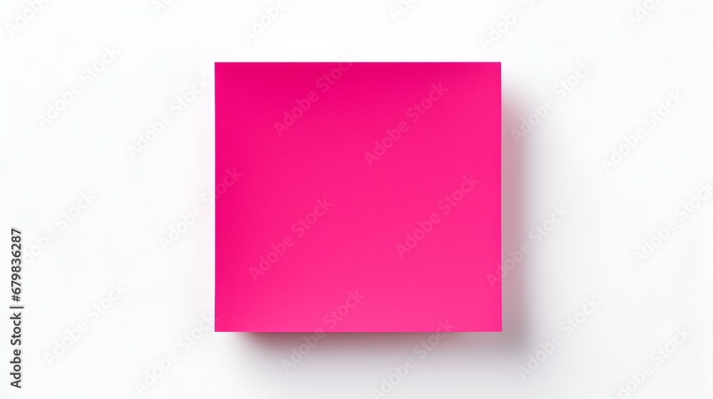 Fuchsia square Paper Note on a white Background. Brainstorming Template with Copy Space Fuchsia square Paper Note on a white Background. Brainstorming Template with Copy Space