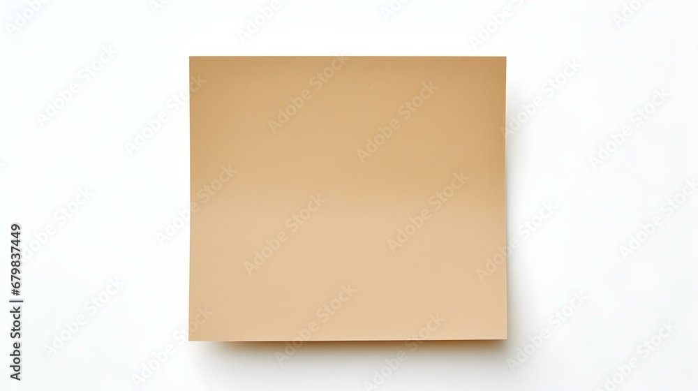 Khaki square Paper Note on a white Background. Brainstorming Template with Copy Space Khaki square Paper Note on a white Background. Brainstorming Template with Copy Space