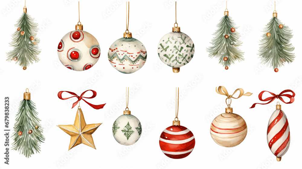 set of christmas tree decorations set of christmas tree decorations
