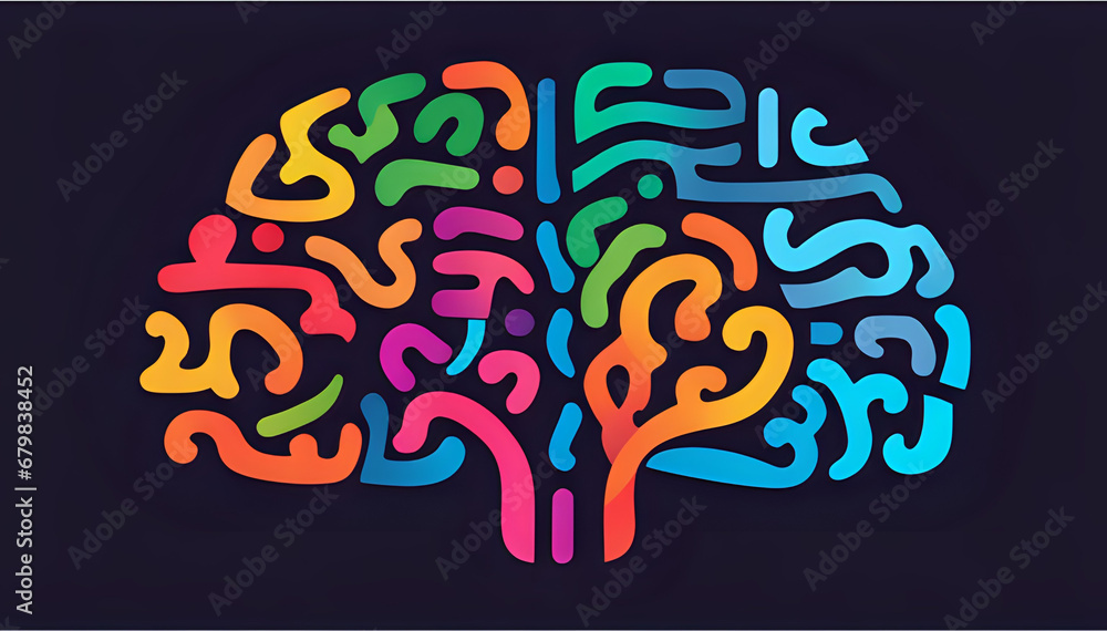 Brain puzzle icon. Colorful neurodiversity concept. Human mind complexity. Creativity and brainstorming. Emotional intelligence. Mental health balance. Jigsaw pieces. Vector illustration, clip art Brain puzzle icon. Colorful neurodiversity concept. Human mind complexity. Creativity and brainstorming. Emotional intelligence. Mental health balance. Jigsaw pieces. Vector illustration, clip art