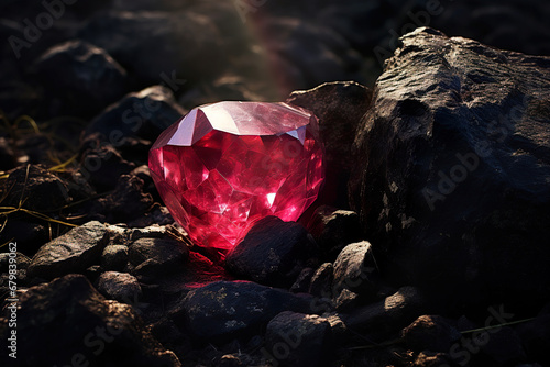 A Ruby on a Rock. Generative Ai