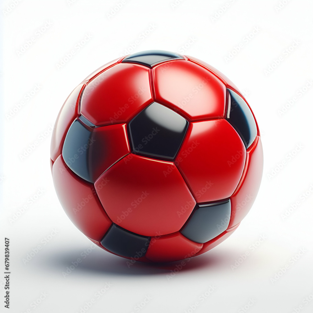 Fototapeta premium Red soccer ball isolated on white background 
