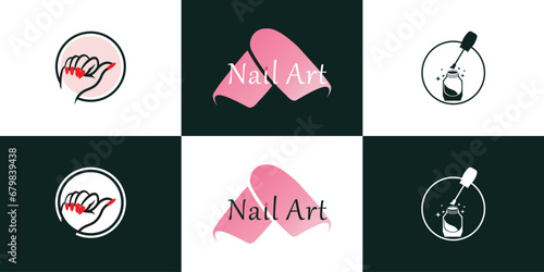 Vector beauty nail logo design vector with unique concept