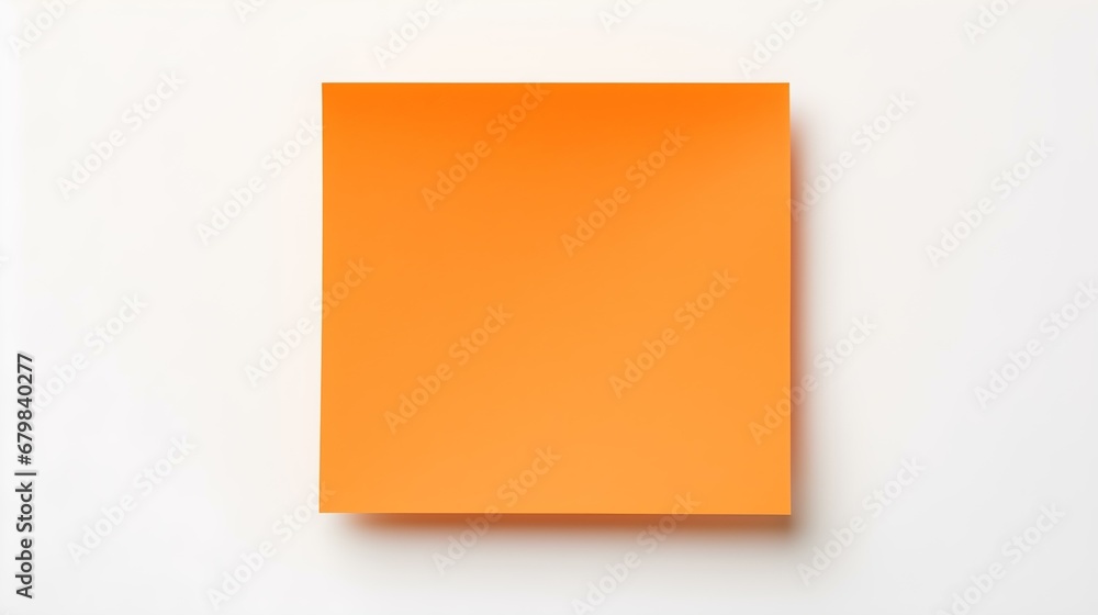 Orange square Paper Note on a white Background. Brainstorming Template with Copy Space Orange square Paper Note on a white Background. Brainstorming Template with Copy Space