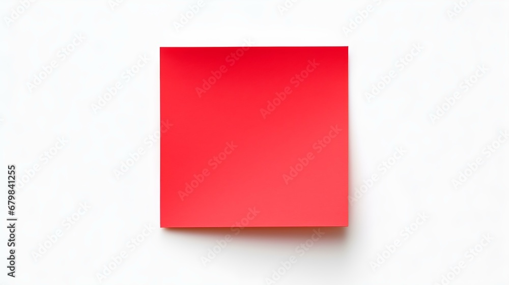 Red square Paper Note on a white Background. Brainstorming Template with Copy Space Red square Paper Note on a white Background. Brainstorming Template with Copy Space