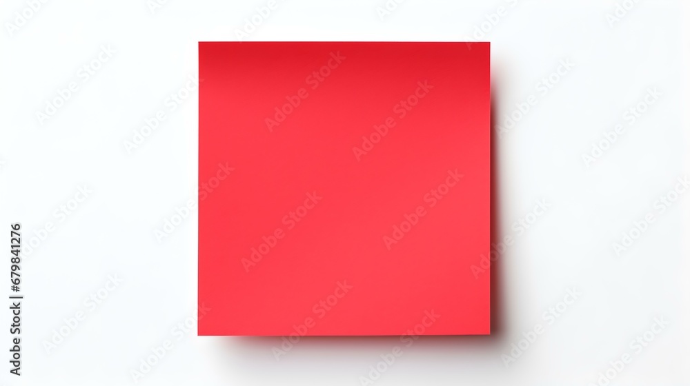Red square Paper Note on a white Background. Brainstorming Template with Copy Space Red square Paper Note on a white Background. Brainstorming Template with Copy Space