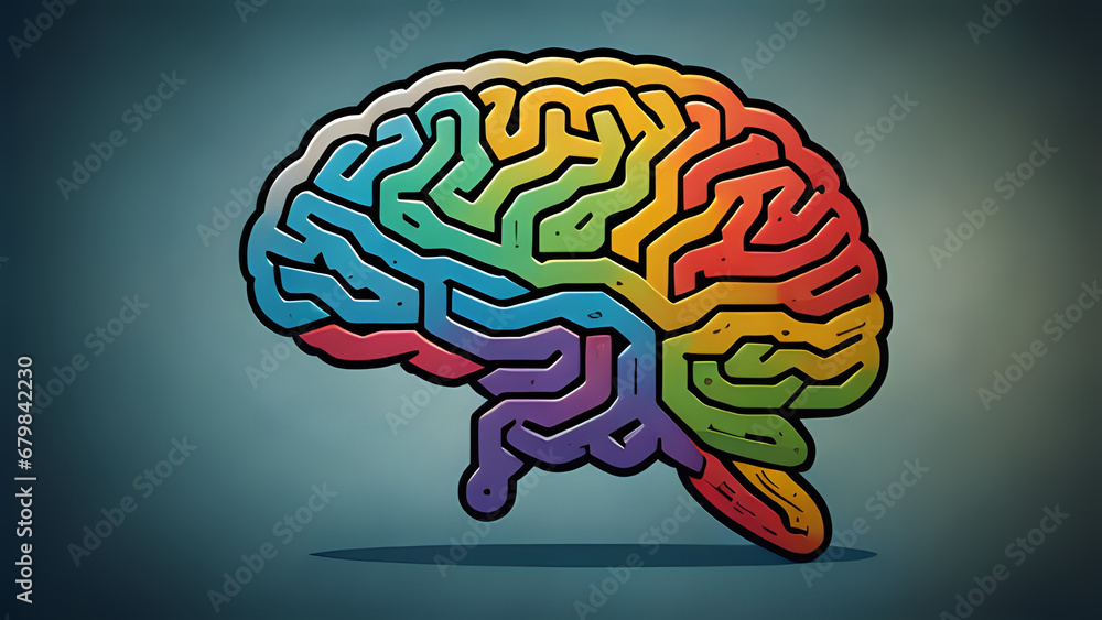 Brain puzzle icon. Colorful neurodiversity concept. Human mind complexity. Creativity and brainstorming. Emotional intelligence. Mental health balance. Jigsaw pieces. Vector illustration, clip art Brain puzzle icon. Colorful neurodiversity concept. Human mind complexity. Creativity and brainstorming. Emotional intelligence. Mental health balance. Jigsaw pieces. Vector illustration, clip art