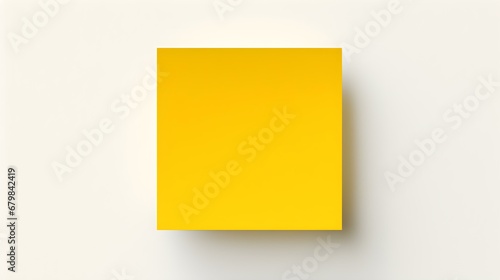 Yellow square Paper Note on a white Background. Brainstorming Template with Copy Space