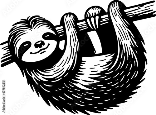 black and white sloth