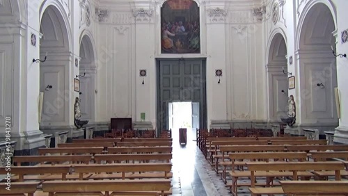 Entrance of the ancient church Saint Maria degli Angeli, Visciano, Naples, Italy photo