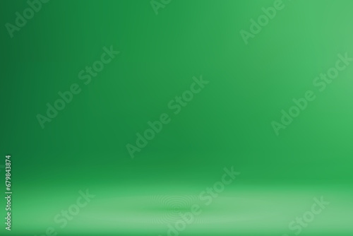 Luxury green studio room background with spotlights and shadow,