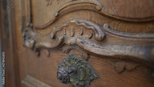 Ancient Door Elegance, Handcrafted Floral Motif on Wood. Floral Mastery on Wood, Timeless Handmade Door Ornamentation