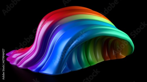 3D animation of a Santa Claus hat in rainbow colors on a black background. Liberal values  diversity  tolerance and democracy. 