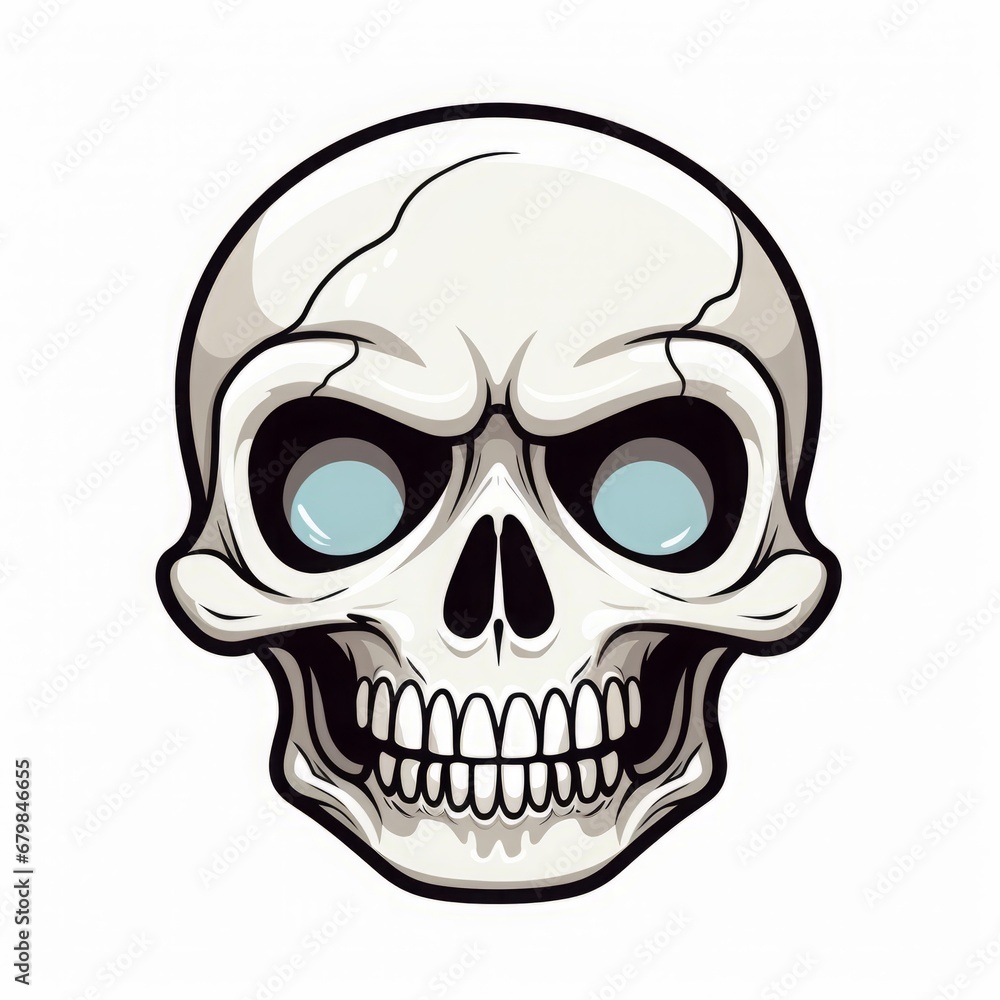 skull cartoon on white background isolated.